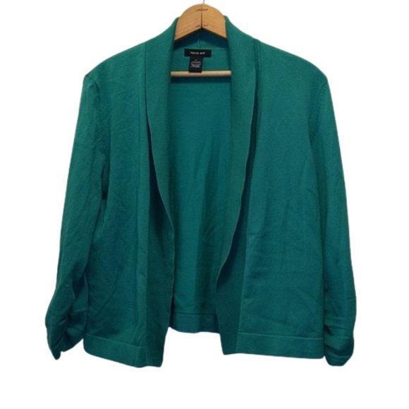 Verve Ami Women's Size L Green Open Front Career Wear Cardigan Sweater - Picture 1 of 10